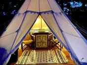 Solar lighting inside the tent. Controlled with a remote control to turn on and off
