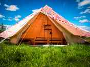 Clover bell tent with its stunning pink fly sheet