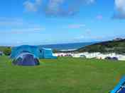 Sea views from the camping fields