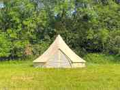 Bell tent sheltered by trees (added by manager 16 Aug 2023)