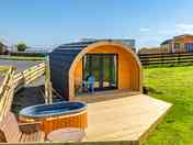 Eden with decking and hot tub