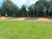 3 meter wide hardstanding pitches with 6 meter spacing, 9 meters deep with electric hook up