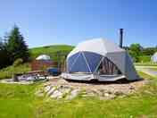 Dome with hot tub