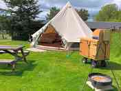 Bell tent with kitchen
