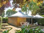 Cottage exterior with a private terrace