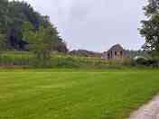 The Trout Lake lodge and car park, taken from campsite shower