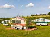 Trailer tents on site