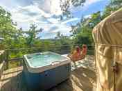 Terrace and hot tub