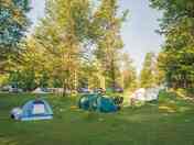 Small tent pitch with electricity