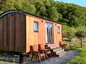 Exterior of the Woolly Wagon with outdoor seating area and enclosed garden (added by manager 12 Jan 2024)