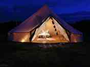 Bell tent at night