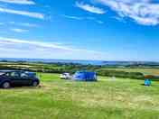 Grass pitches with sea views