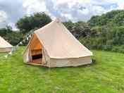 Exterior of unfurnished bell tent