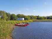 Canoes for hire overlooking the hardstand pitches