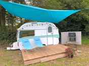Decking area with outdoor cooking area - 2 gas hobs and gas oven.