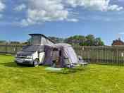 Grass pitch with electric hook-up