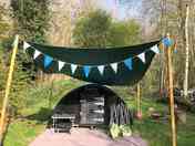A great little space, well equipped with BBQ & fire-pit and gas stove & kettle.