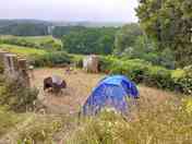 Two man tent pitched at The Lookout