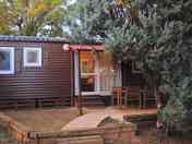 Static caravan with a small private garden