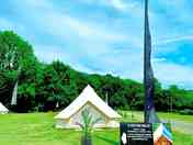 Unfurnished bell tent. Includes 2 single beds