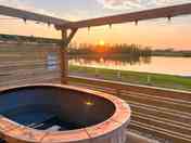 Hot tub with lake view