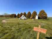 The Woof Woof bell tent and outdoor space