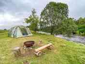 Grass tent pitch