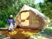 Furnished tent exterior