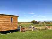 Shepherd's hut exterior and private garden (added by manager 16 Aug 2023)