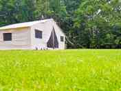 Exterior of the lodge tent