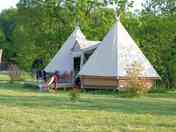 Plenty of green space around the tipis