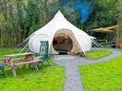 Visitor image of the luxury bell tent and hot tub