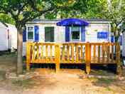 Exterior of an Amber two-bed caravan