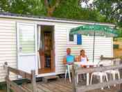 Sitting on a caravan terrace