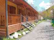Outside the bungalow
