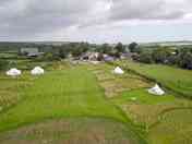 Aerial view across the site
