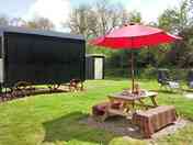 Outdoor area set up for tea