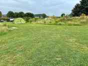 Shared pitch for walkers and cyclists.