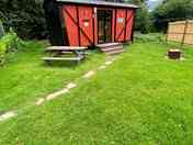 Ryeland private garden with fire pit and picnic bench