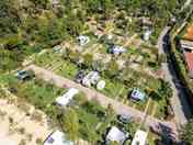 Aerial view of the campsite