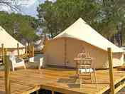 Tents with outdoor seating