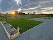 Motorhome pitches at sunset