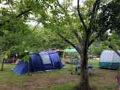 Acampada cerca de parque infantil y baños