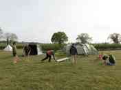 Grassy pitches with space to relax