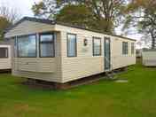 Outside one of the Arundel caravans