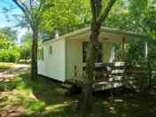 Cabin with covered decking