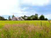 Tent pitched up in the non-electric grass field