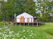 Yurt on a wooden deck