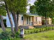 Exterior of three-bed caravan