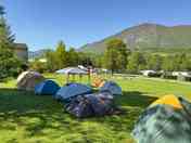 Tent pitches with mountain views
